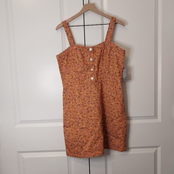 No Boundaries Juniors Button Front Pinafore - Picture 2 of 10